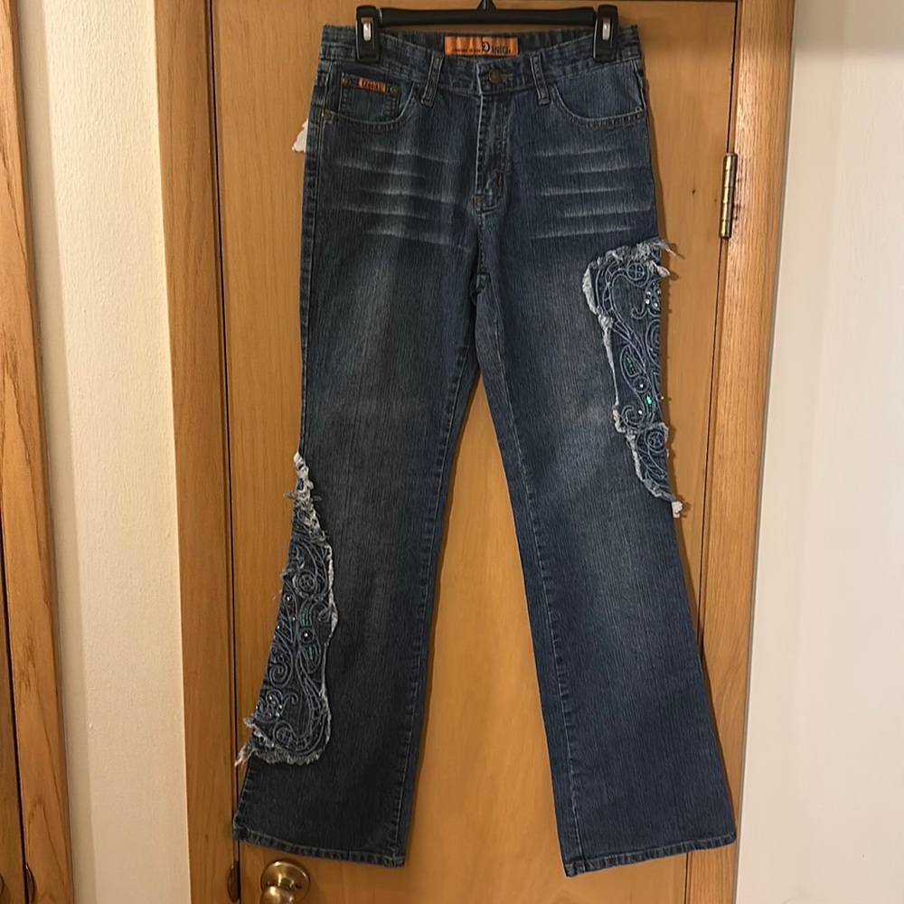 Daniel Women’s Vintage Y2K Embellished Boot Cut Jeans New Size 7-8 (6)